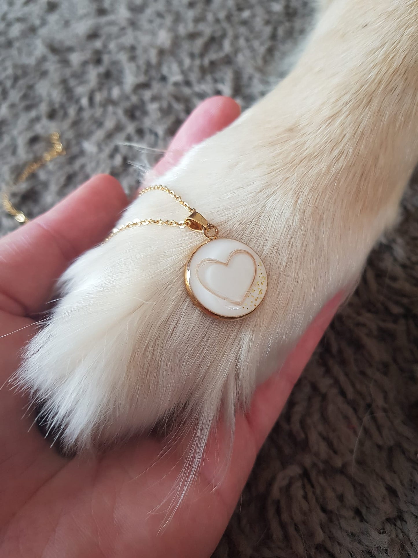 Dein persönliches Erinnerungsschmuckstück mit Fell - Kette rund Edelstahl silber, gold oder roségold