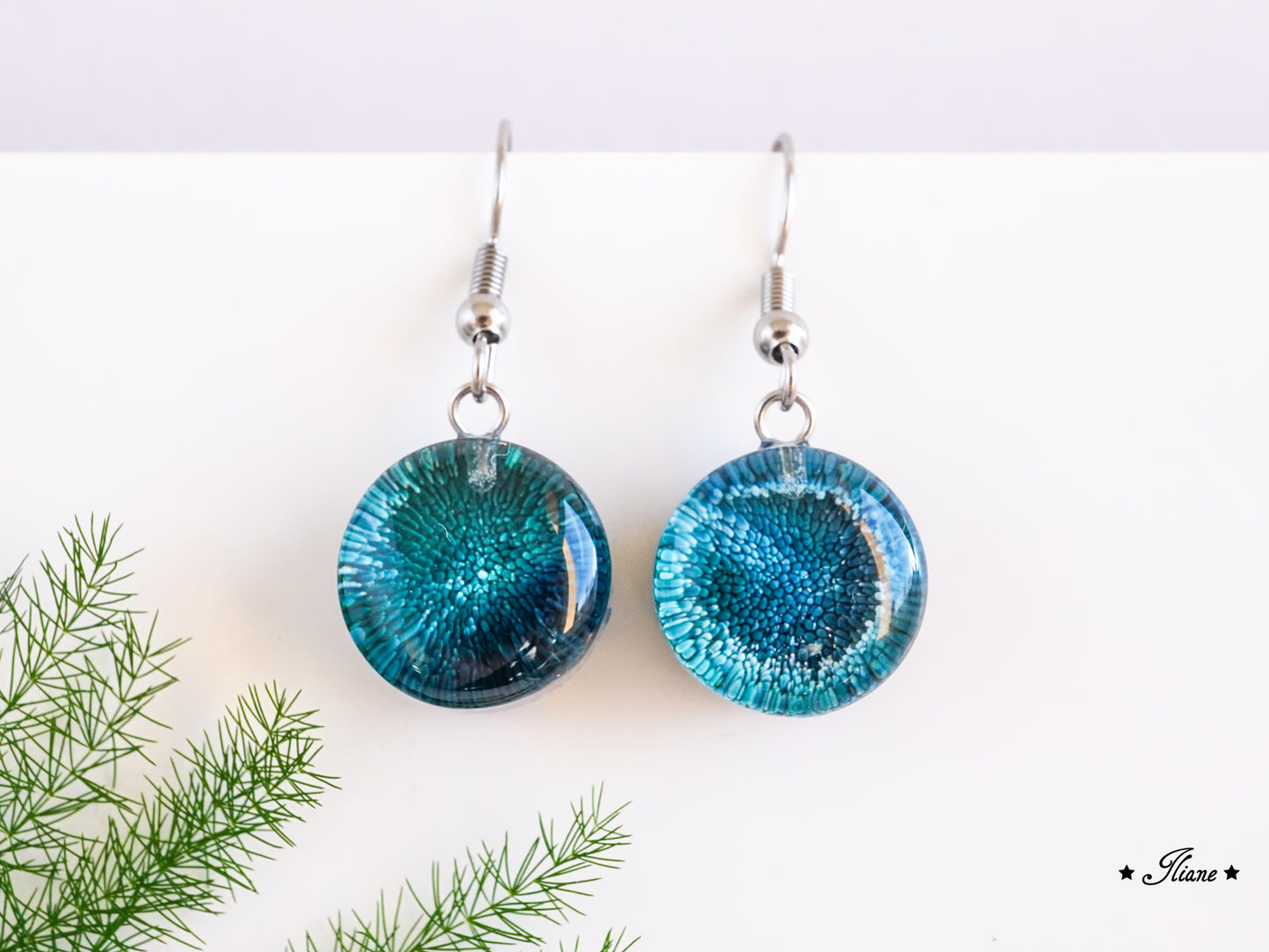 Turquoise Splash - Ohrhänger aus Edelstahl silber 0826
