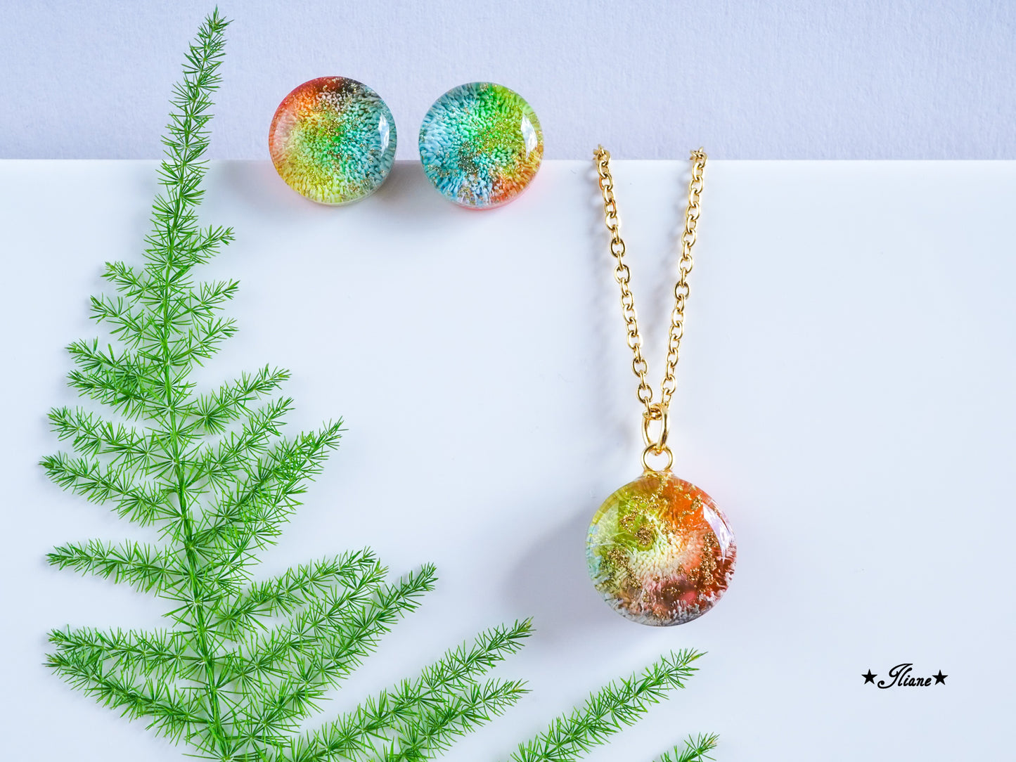 Sunny Side Of Life - SET Ohrringe und Kette aus Edelstahl gold 0771