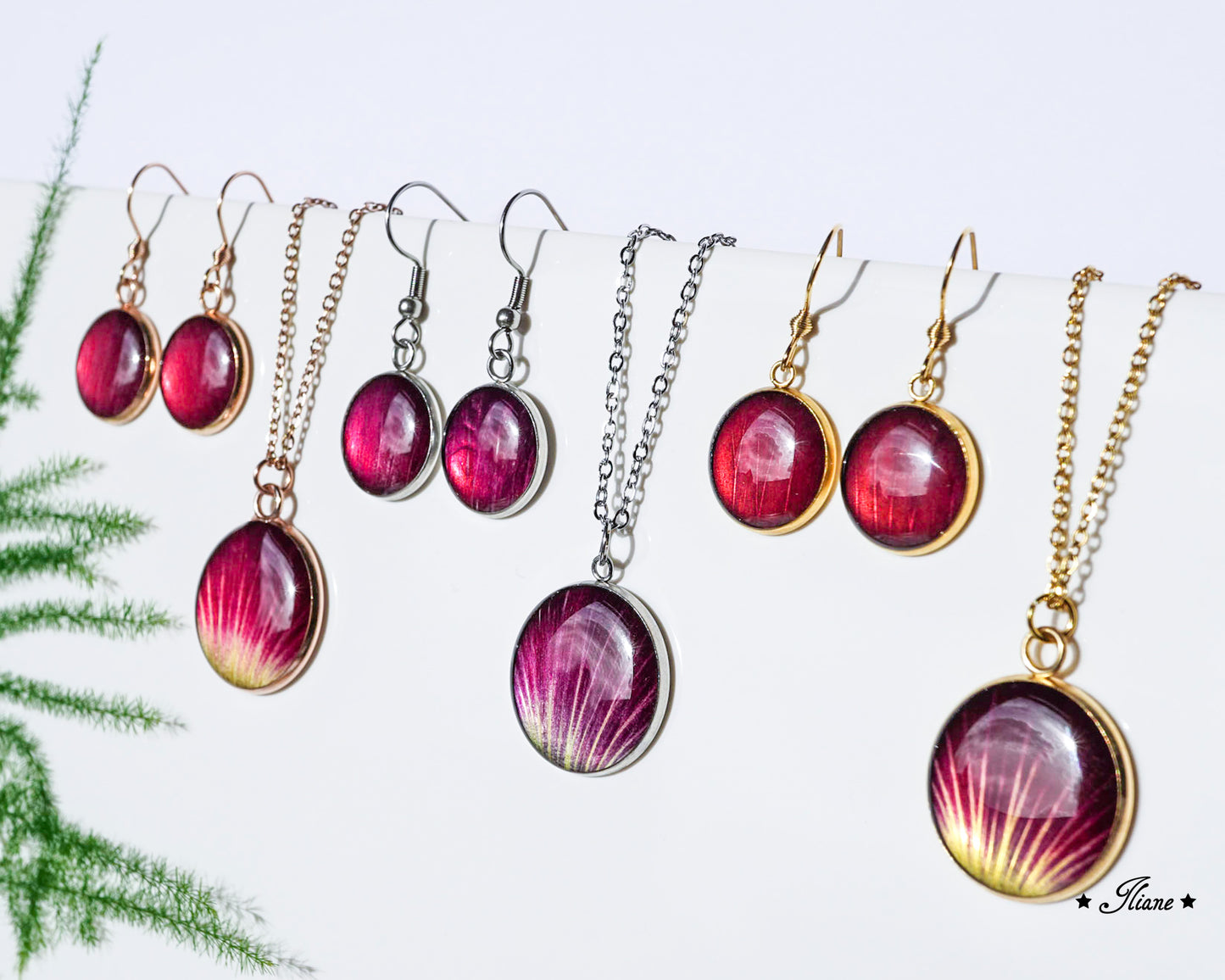 Stockrosen - SET Edelstahl silber, gold oder roségold