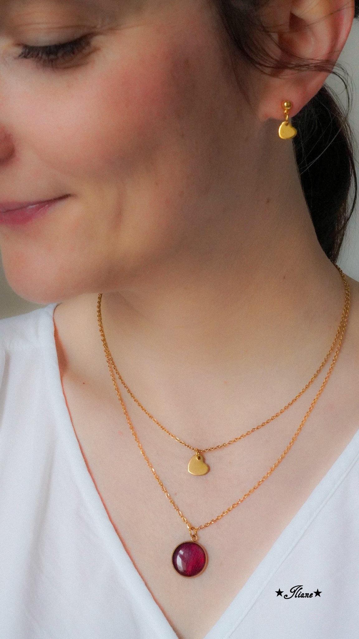 Kettenanhänger - Herz - Edelstahl silber, gold oder roségold