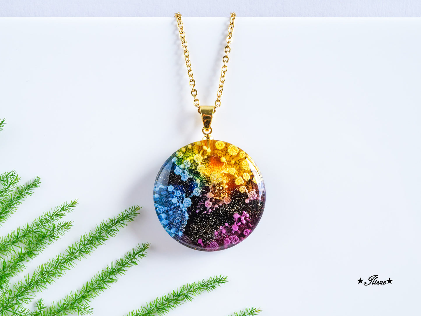 Splash - Ohrhänger und Kette aus Edelstahl gold 0766