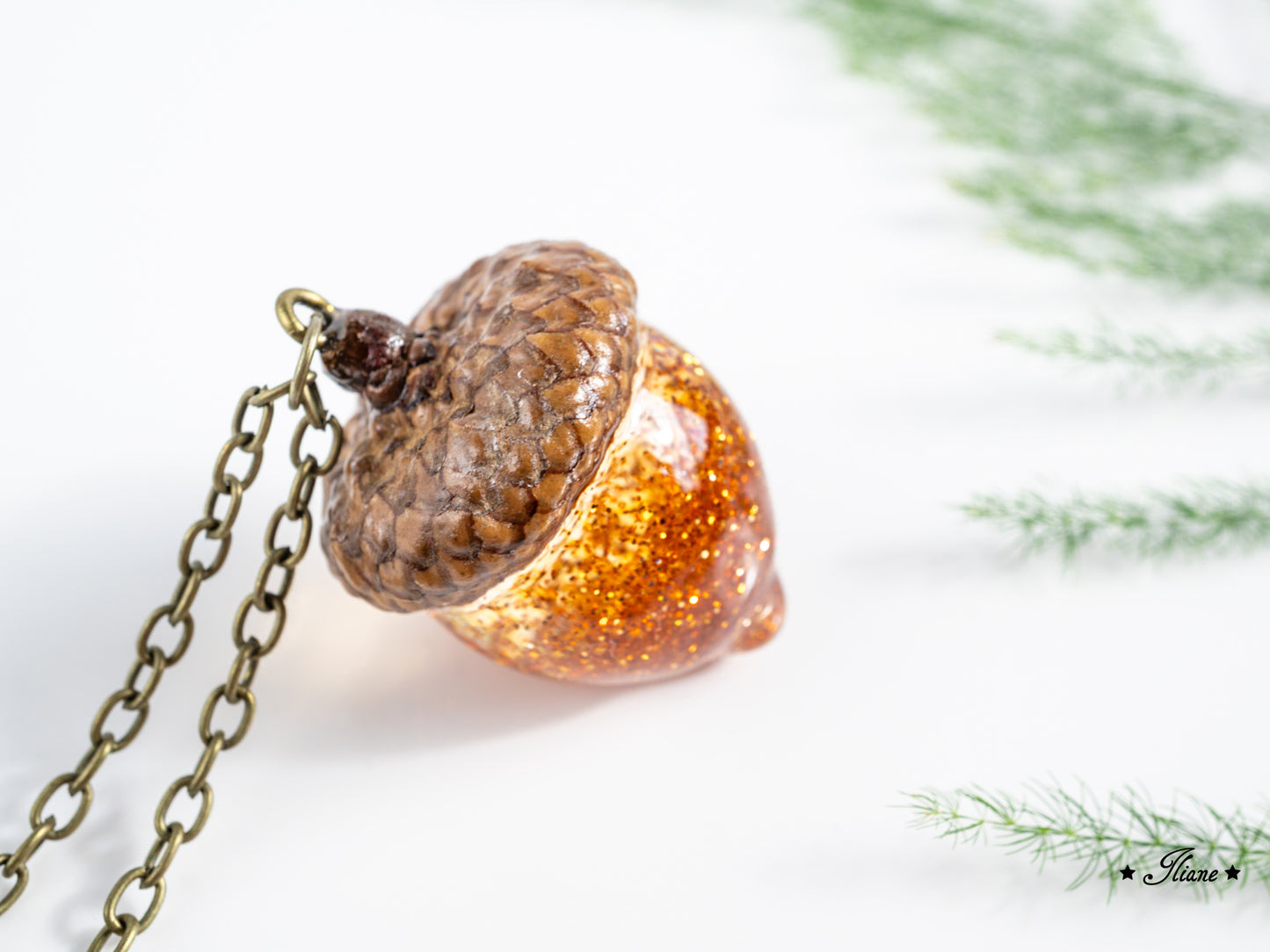Kette mit Eichel antik bronze