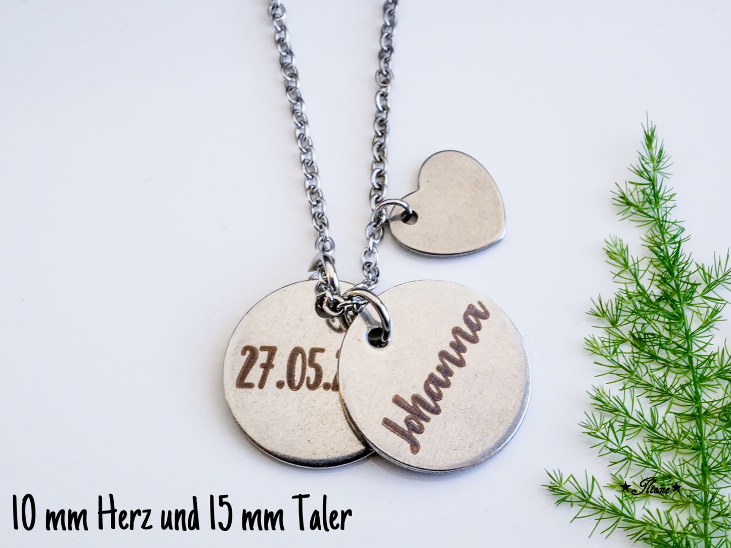 Kettenanhänger - Herz - Edelstahl silber, gold oder roségold