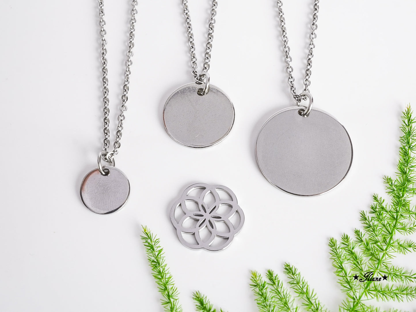 Kettenanhänger - Blume des Lebens - Edelstahl silber