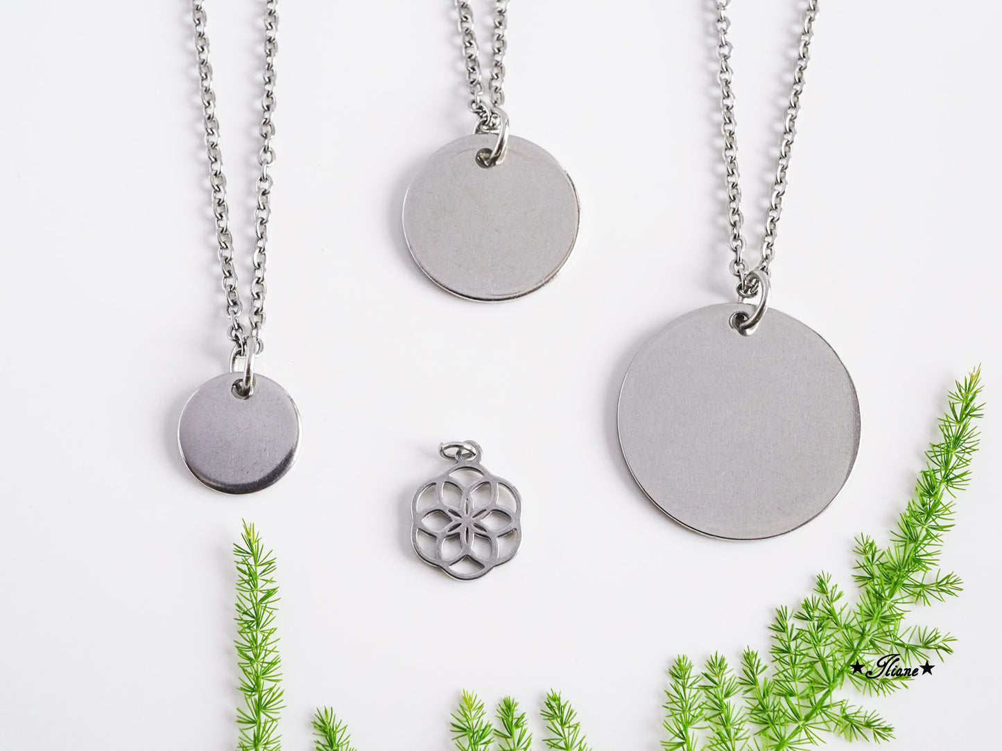 Kettenanhänger - Blume des Lebens - Edelstahl silber