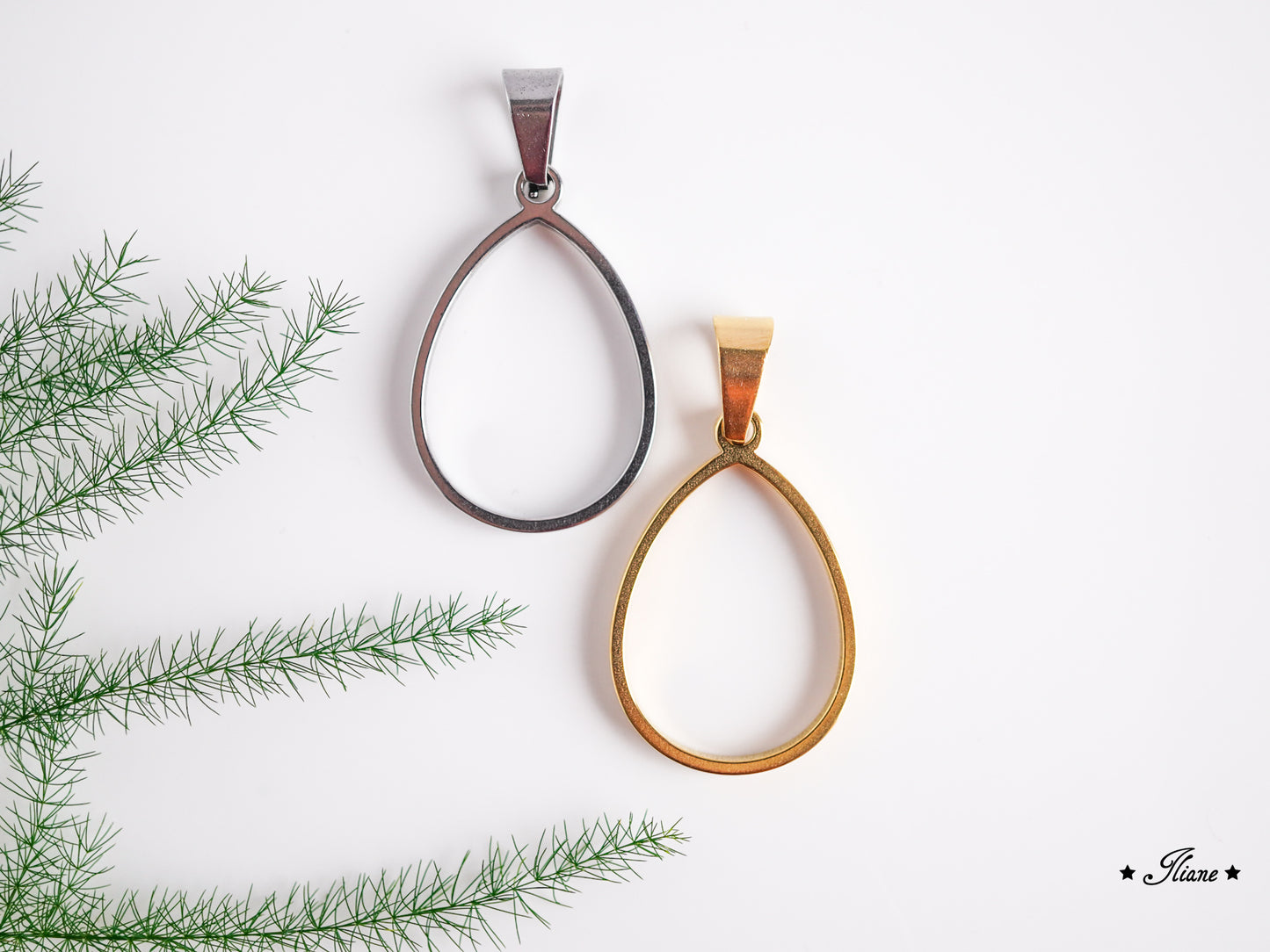 Dein persönliches Erinnerungsschmuckstück mit eigenen Blüten - Kette Tropfen Edelstahl silber oder gold