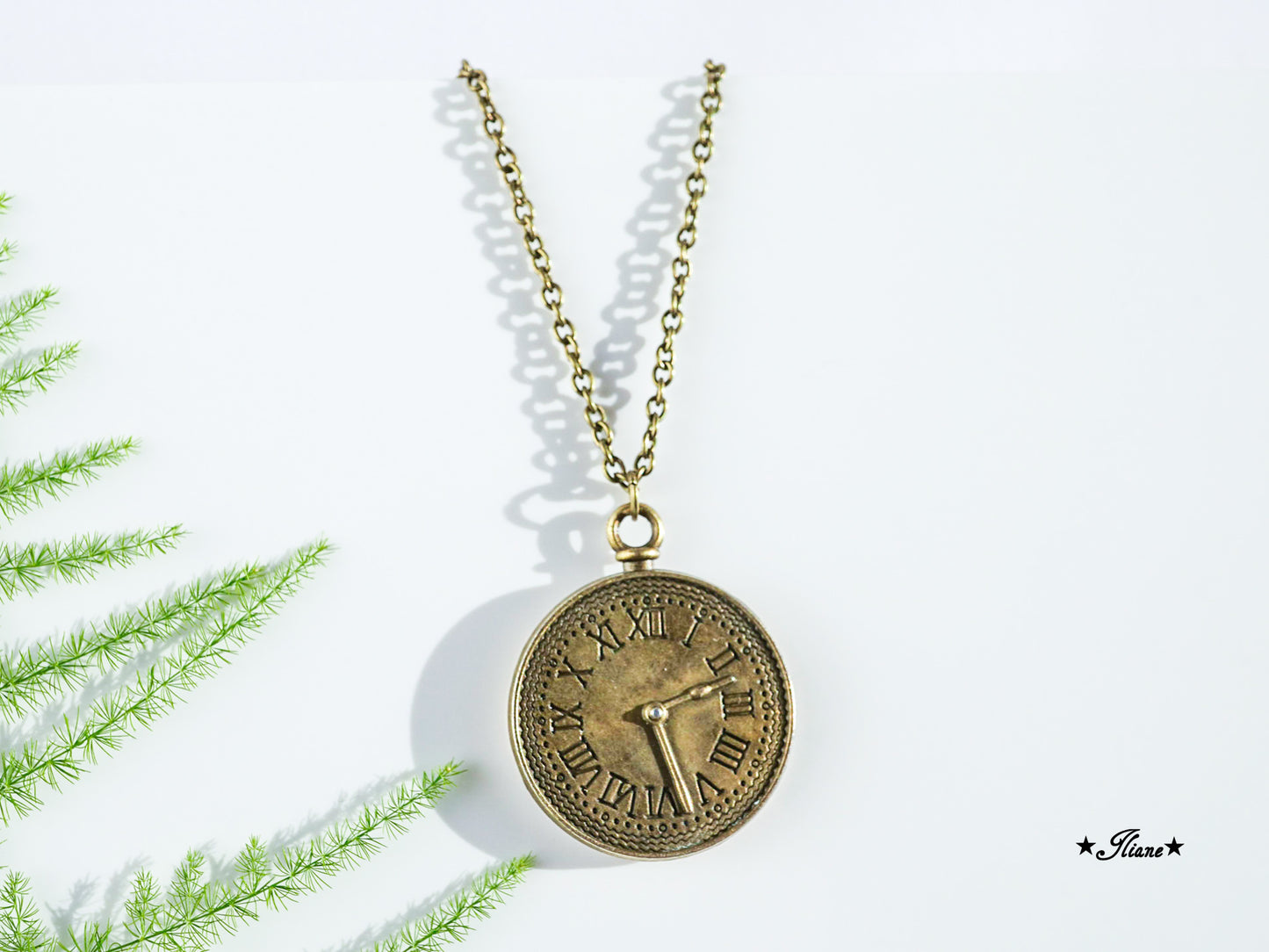 Kette mit Anhänger Birke antik bronze 0744