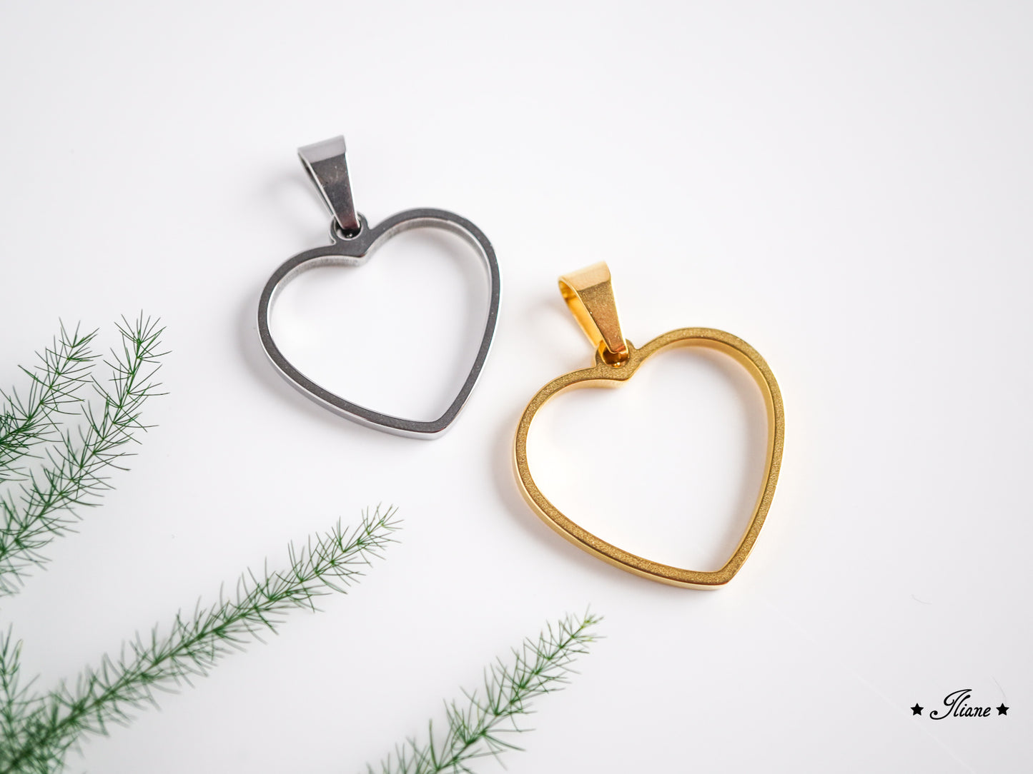 Dein persönliches Erinnerungsschmuckstück mit eigenen Blüten - Kette Herz Edelstahl silber oder gold