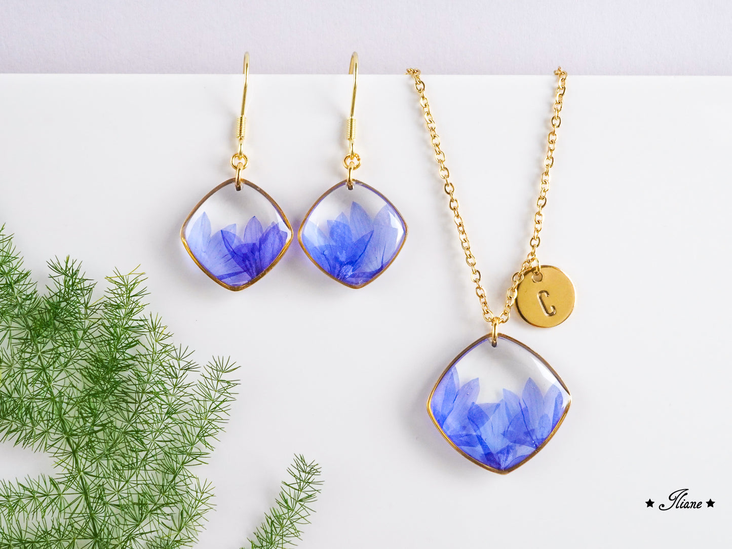Kornblumen blau - Edelstahl silber oder gold