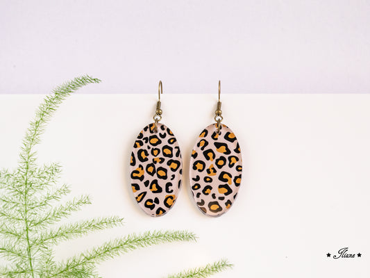 Leo Collection - Beige - Acryl-Ohrringe