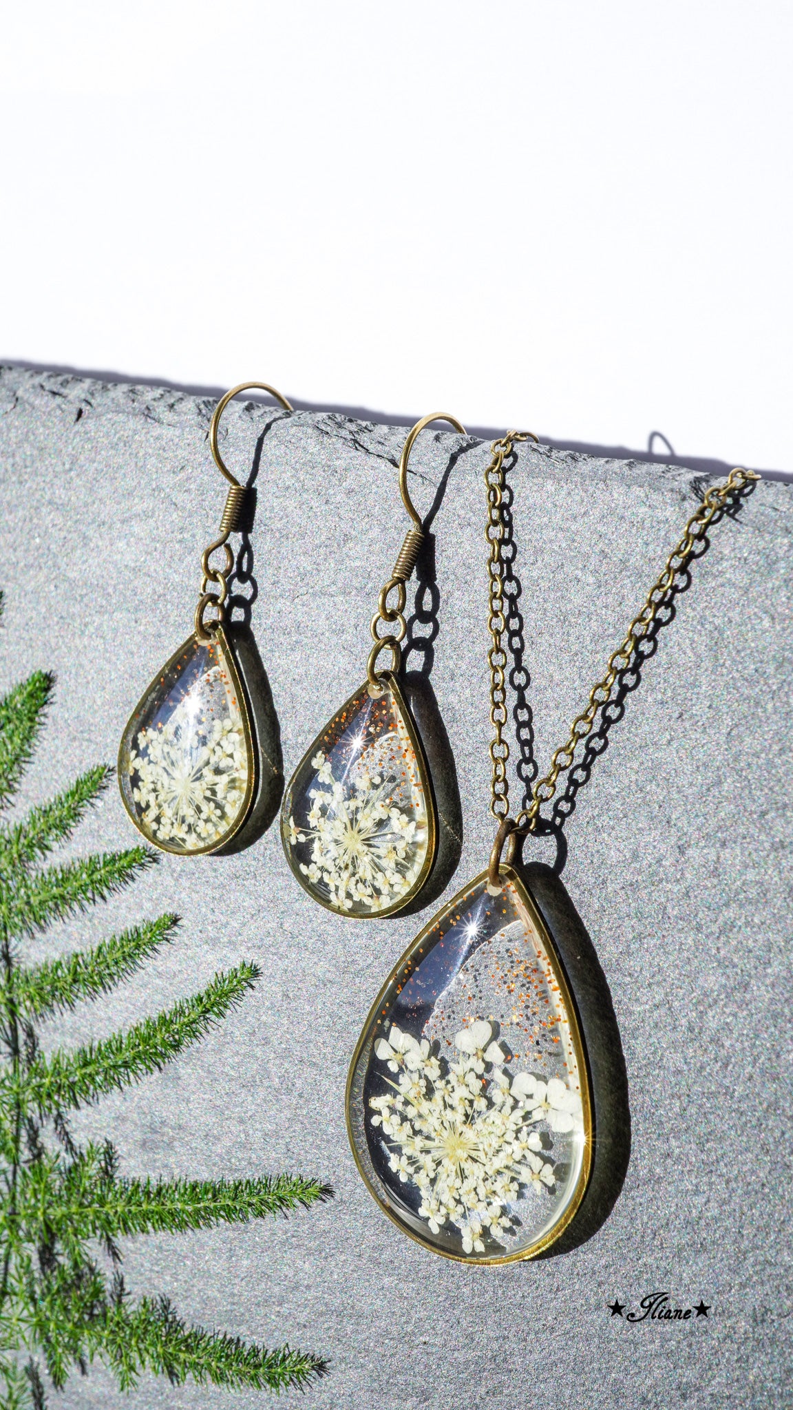 Wilde Möhre mit Glitzer - SET antik bronze 0585