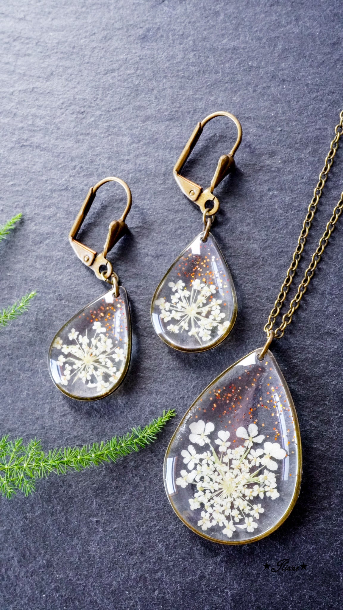 Wilde Möhre mit Glitzer - SET antik bronze 0585