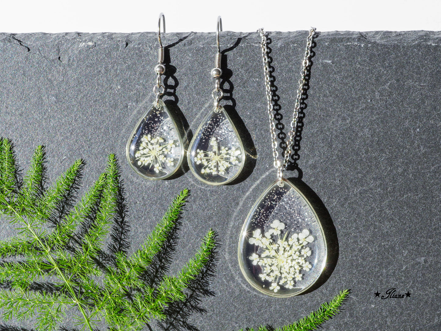 Wilde Möhre mit Glitzer - SET silber 0581