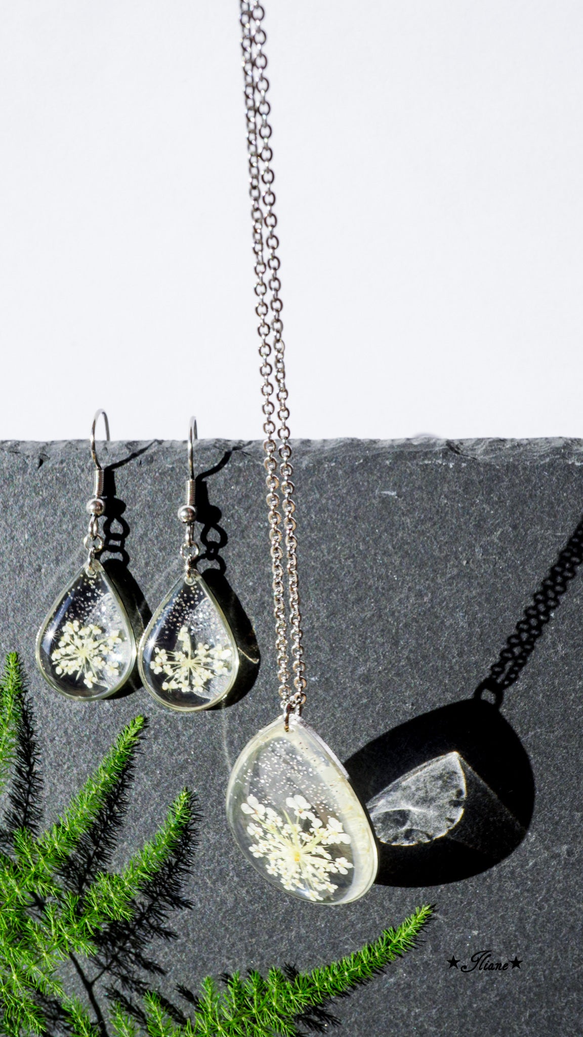 Wilde Möhre mit Glitzer - SET silber 0581