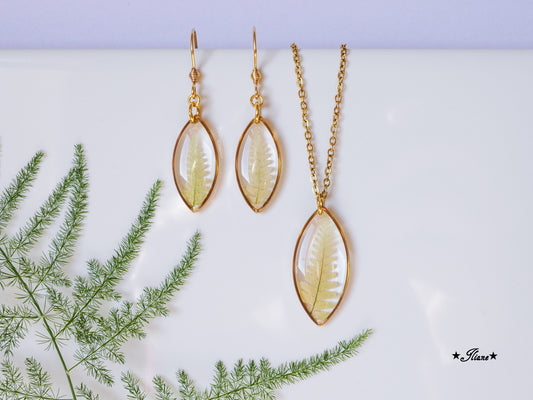 vintage Farn - SET Edelstahl gold 0559