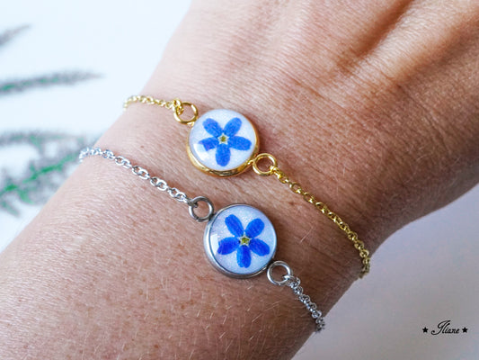 Vergissmeinnicht - Armband Edelstahl silber, gold, roségold