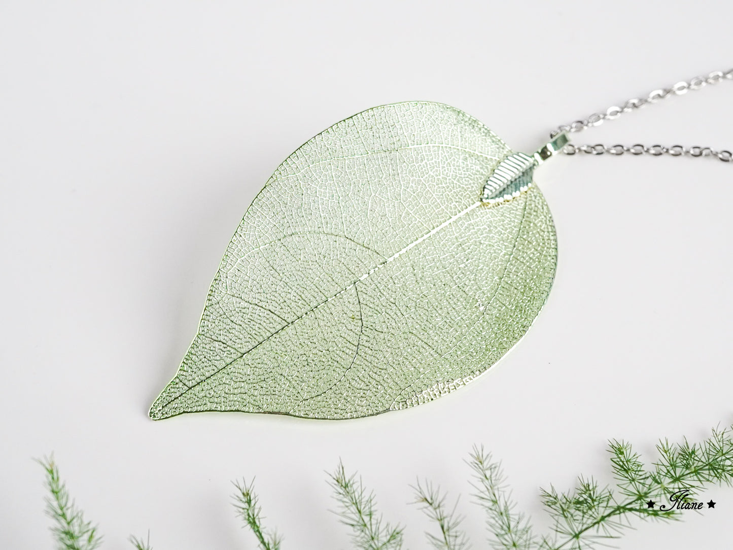 Blattskelett - Kette silber, gold, roségold, kupfer, mint