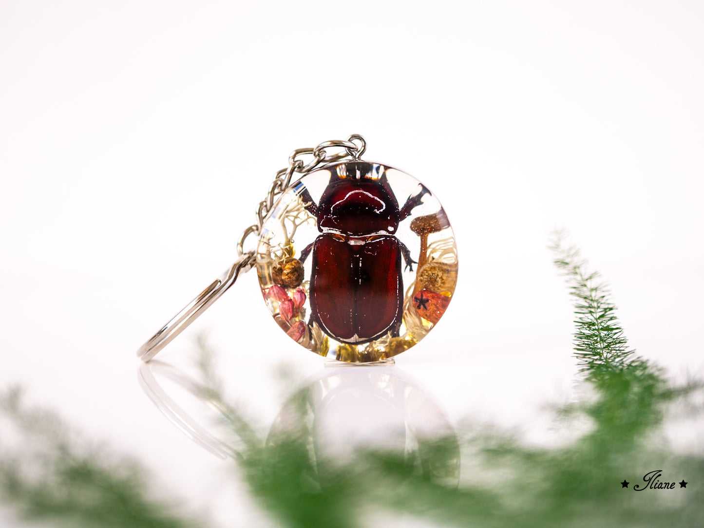 Dein persönliches Erinnerungsschmuckstück mit Haaren, Fell oder Asche und Blüten - Kette rund Edelstahl silber, gold oder roségold