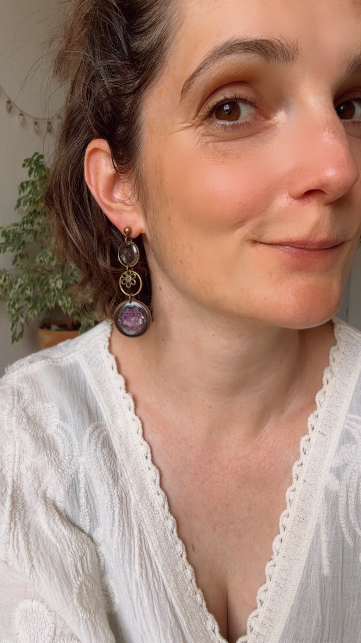 Améthyste - Mismatched Ohrringe antik bronze