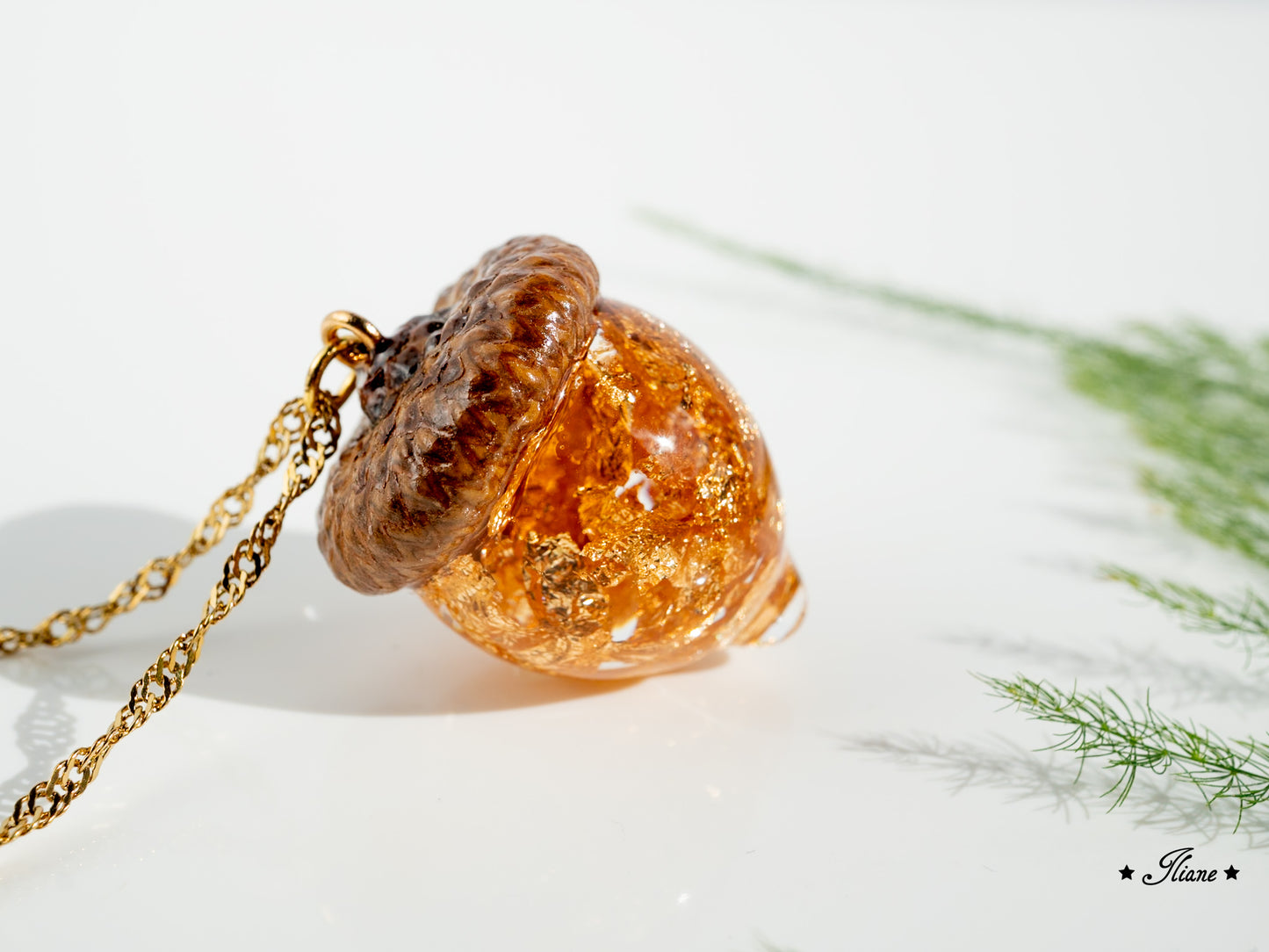 Kette mit Eichel Edelstahl gold