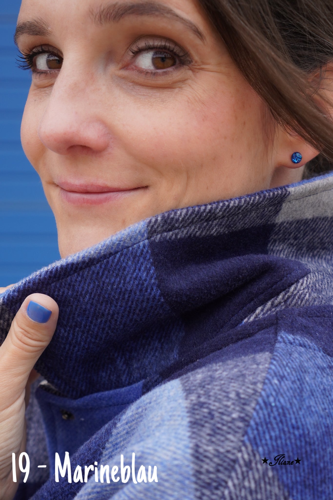 30 Farben - Ohrstecker aus Edelstahl mit Glitzer