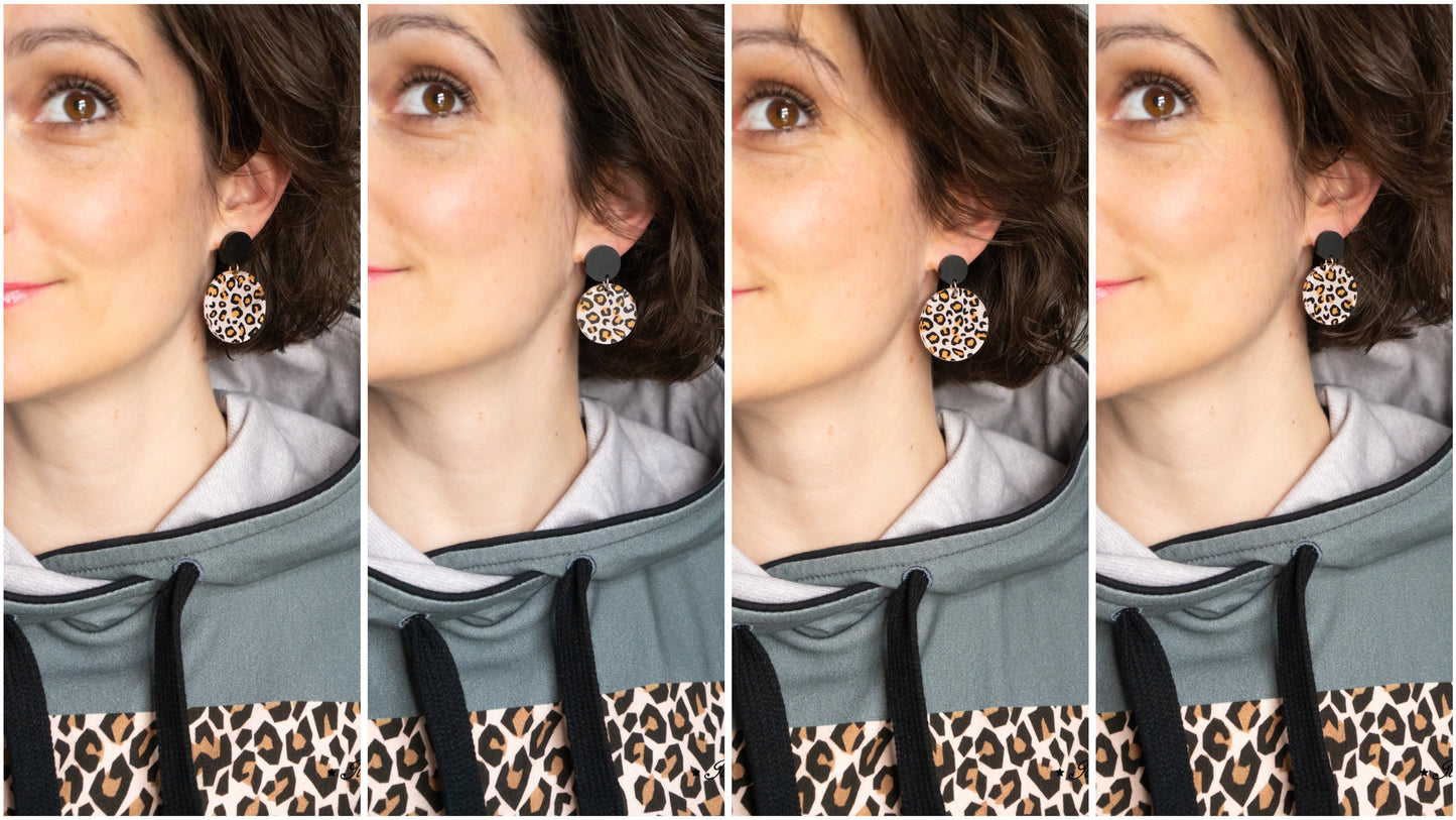 Leo Collection - rund - Acryl-Ohrstecker