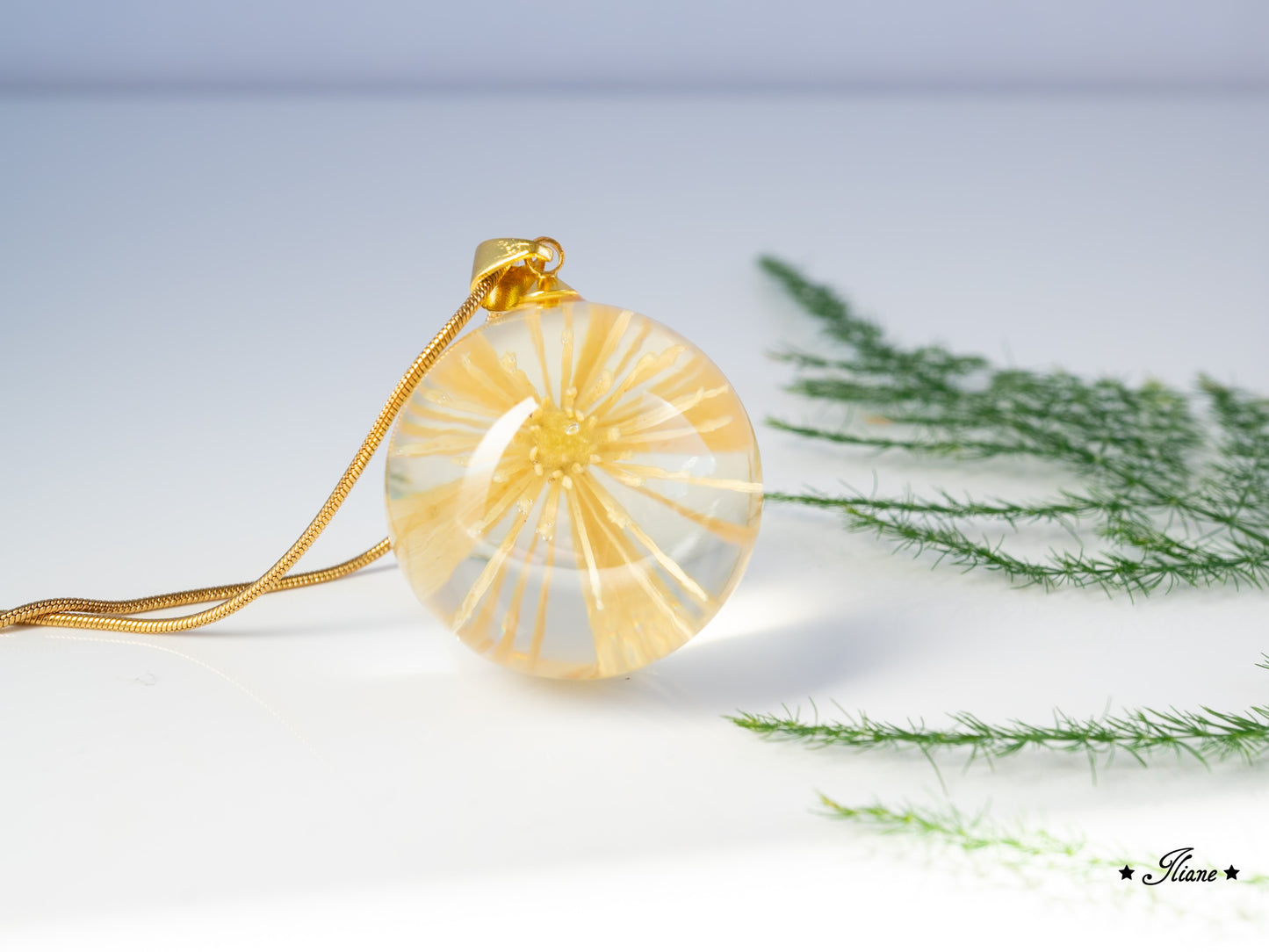 Kette Kugel mit Waldrebe - gold 0852