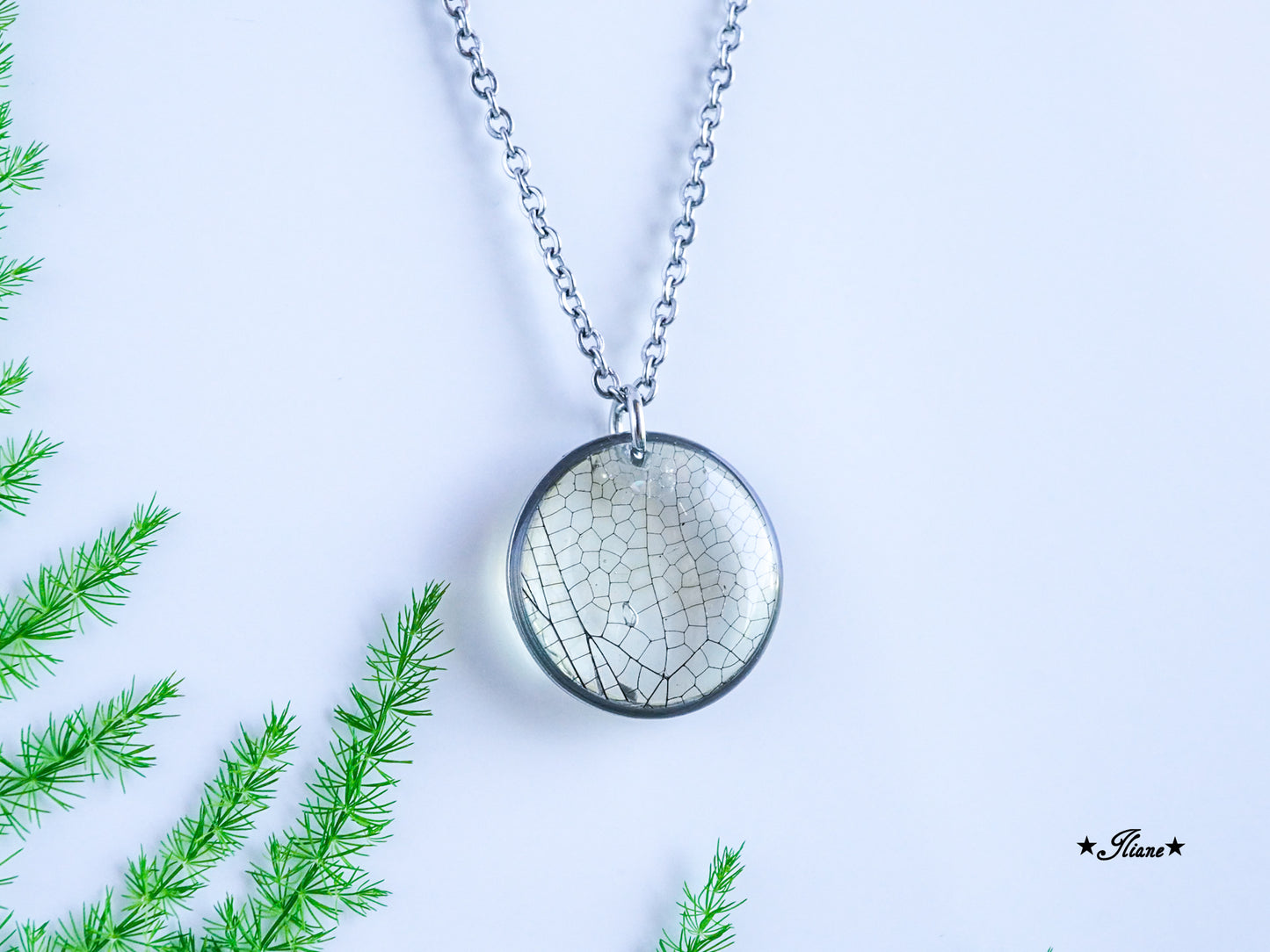 Kette Libellenflügel Edelstahl silber 0732