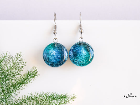 Turquoise Splash - Ohrhänger aus Edelstahl silber 0826