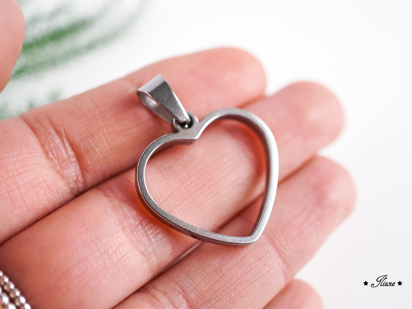Dein persönliches Erinnerungsschmuckstück mit eigenen Blüten - Kette Herz Edelstahl silber oder gold